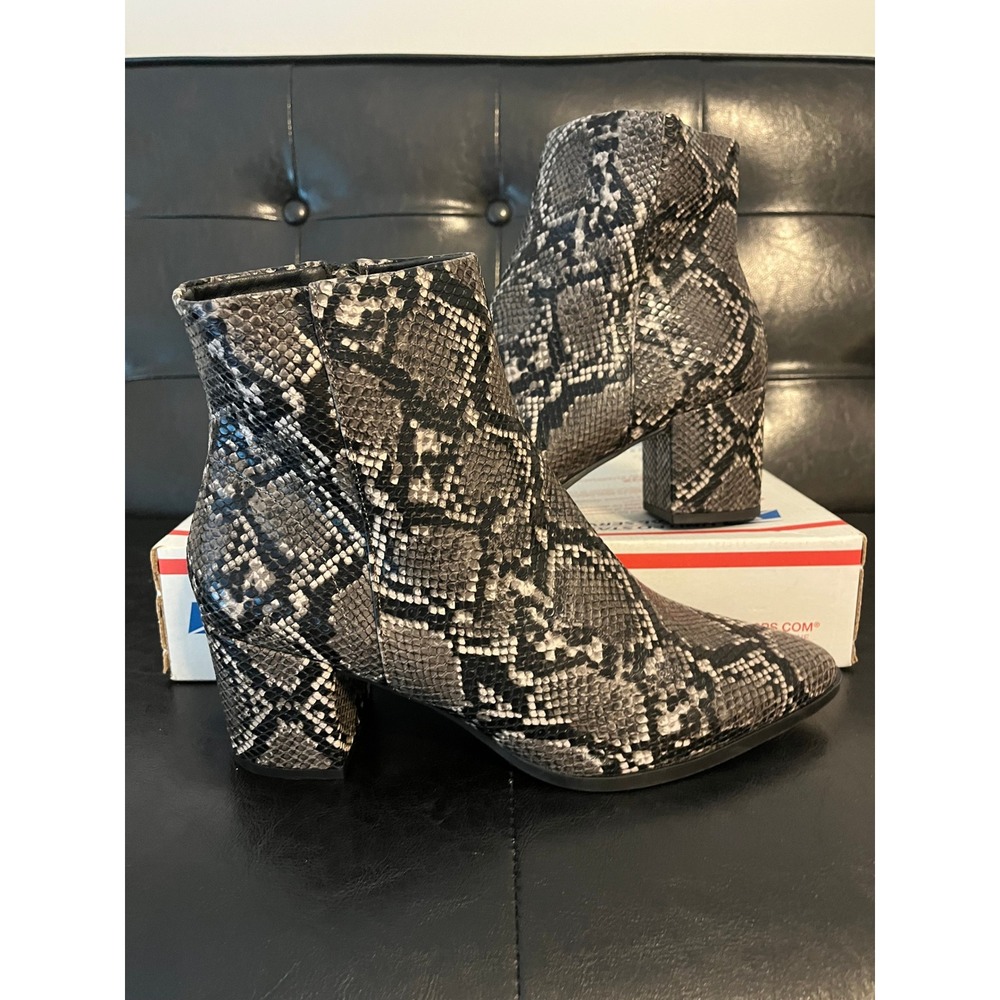 Madden Girl Dafnii Snakeskin Print Ankle Boots